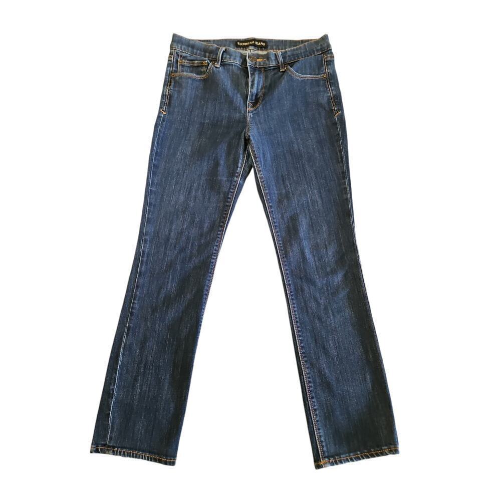 Express Jeans Denim Women 8s Blue Skinny Mid Rise Stretch Dark Wash Casual